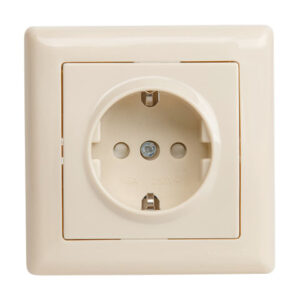 Розетка 1-ая (скрытая, с/з, с/штор) кремовая, DARIA, MUTLUSAN