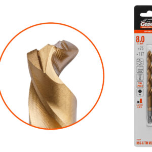 Сверло по металлу шестигр. 8.0х75х117 мм HSS-G TIN GEPARD