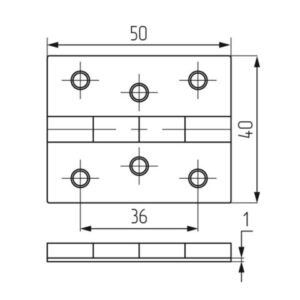Петля карточная 50х40 мм цинк РП