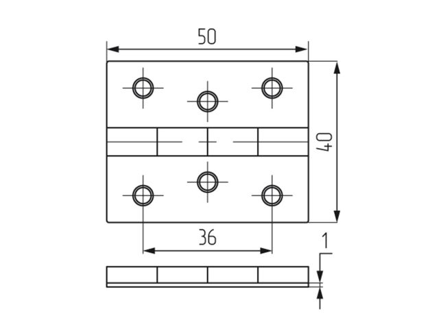 Петля карточная 50х40 мм цинк РП