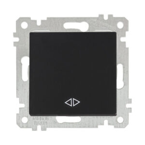 Выключатель промежуточный многопозиционный (скрытый, без рамки, пруж. зажим) черный, RITA, MUTLUSAN