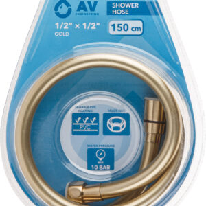 Шланг душевой, PVC, 1/2" г-г 150 см, золото, AV Engineering