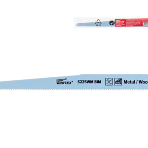 Пилка сабельная по дереву с гвоздями S225WM (1 шт.) WORTEX высокоуглеродистая сталь HCS, 225 мм длин
