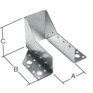 Опора бруса раскрытая 100х200х76 мм OBR R белый цинк STARFIX