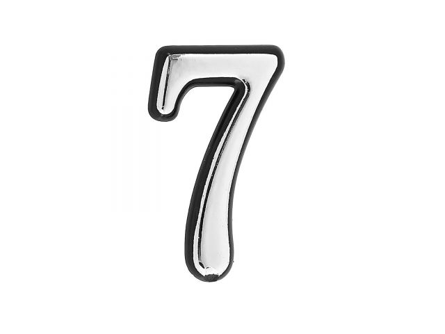 Цифра дверная АЛЛЮР БОЛЬШАЯ пластик "7" хром