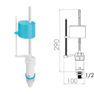Поплавочный клапан нижней подачи воды 1/2, пл. резьба, AV Engineering