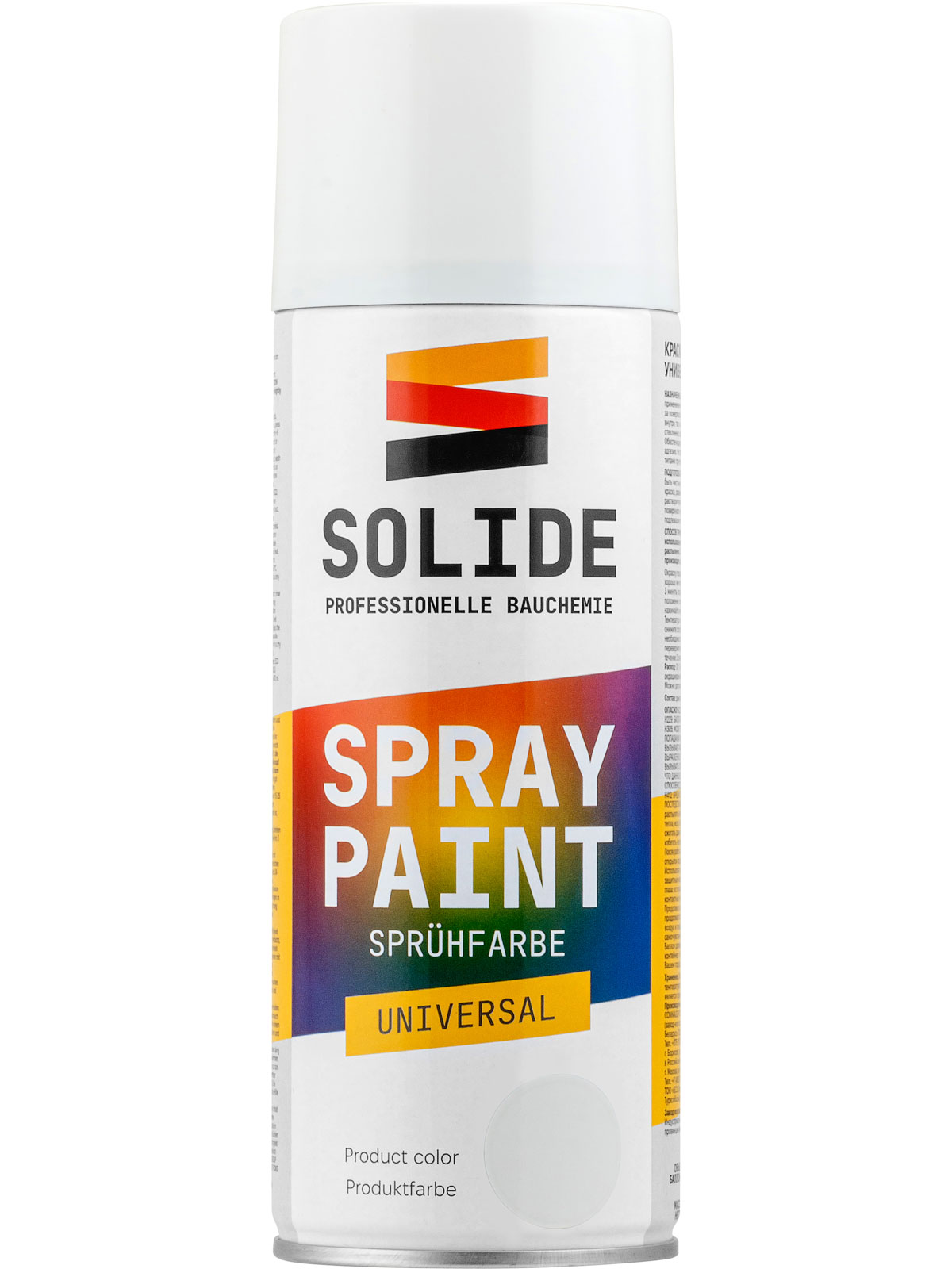 Краска-эмаль аэроз. универсальная белый глянец SOLIDE 400 мл (9003)