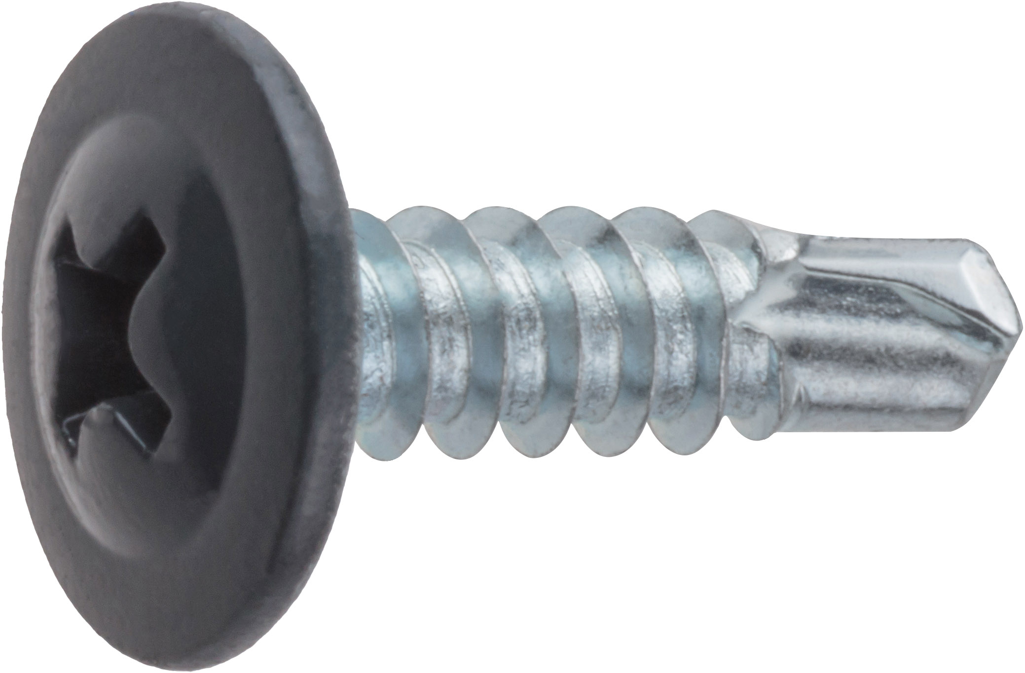 Саморез 4.2х16 мм с прессшайбой, цинк, со сверлом, RAL 7024 (500 шт в карт. уп.) STARFIX