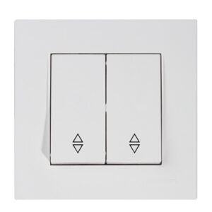 Выключатель проходной 2-клав. (скрытый, винт. зажим) белый, RITA, MUTLUSAN