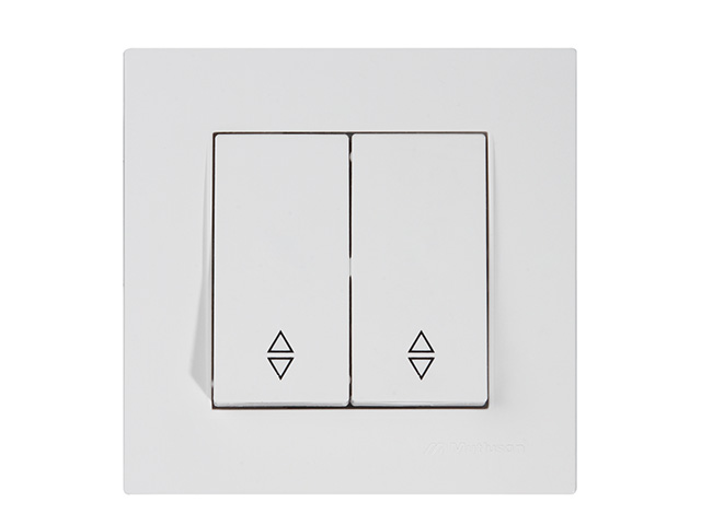 Выключатель проходной 2-клав. (скрытый, винт. зажим) белый, RITA, MUTLUSAN