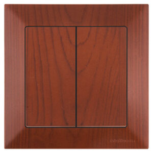 Выключатель 2-клав. (скрытый, пруж. зажим) вишня, DARIA, MUTLUSAN