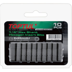 Насадка шестигранник 4мм 1/4" 10шт блистер TOPTUL
