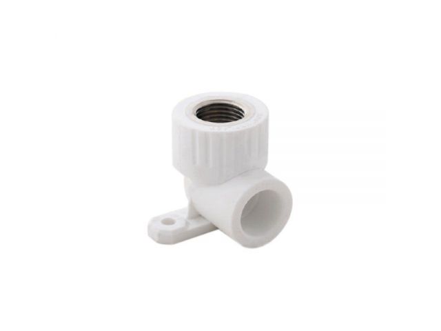 Колено ПП комб. с креплен. вн. 20х3/4", бел. РТП