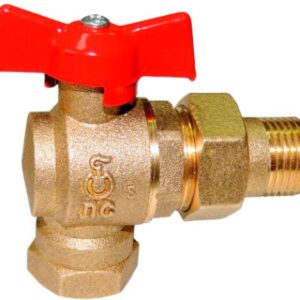 Кран шаровый угловой 1/2" нар.-вн. бабочка (со сгоном) PN1,6 МПа 11Б27п17, Цветлит