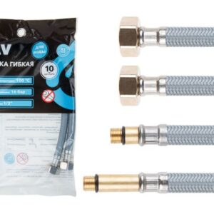 Подводка гибкая, Nylon, иголка м10 - гайка 1/2" 60 см (пара) AV Engineering