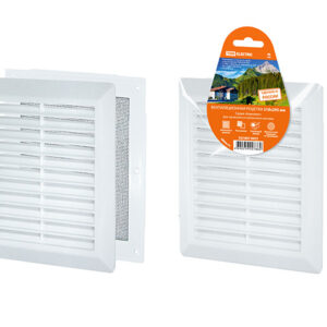 Решетка вентиляционная разъемная с москитной сеткой, наклонные жалюзи, 218х295 TDM