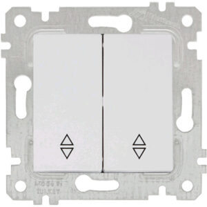 Выключатель проходной 2-клав. (скрытый, без рамки, пруж. зажим) белый, RITA, MUTLUSAN