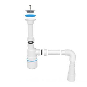 Сифон для умывальника с литым выпуском 64мм, с гибкой трубой 1 1/4", AV Engineering