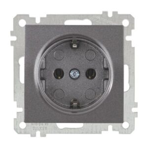 Розетка 1-ая (скрытая, с/з) дымчатая, ELITRA, MUTLUSAN