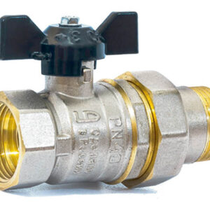 Кран шаровый 1/2" нар.-вн. бабочка (со сгоном) PN40, LD
