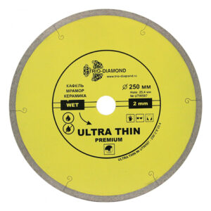 Алмазный круг 250х25,4мм по керамике сплошн.ультратонкий Hot Press