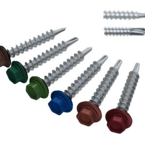 Саморез кровельный 5.5х25 мм цинк, шайба с прокл., PT3, RAL 5021 (80 шт в пласт. конт.) STARFIX