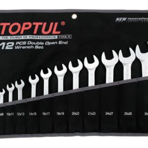 Набор ключей рожк. 6-32мм 12шт (черное полотно) TOPTUL
