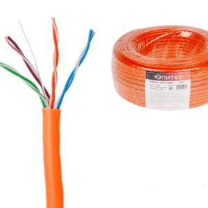 Кабель витая пара U/UTP Cat5E 4х2х24AWG (0.51мм) 50м, CCA, внутр. (ПВХ) Юпитер