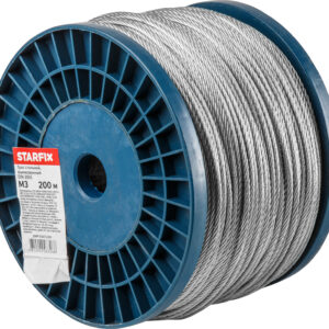 Трос стальной, оцинк. М3 DIN 3055 (бухта 200 м) STARFIX