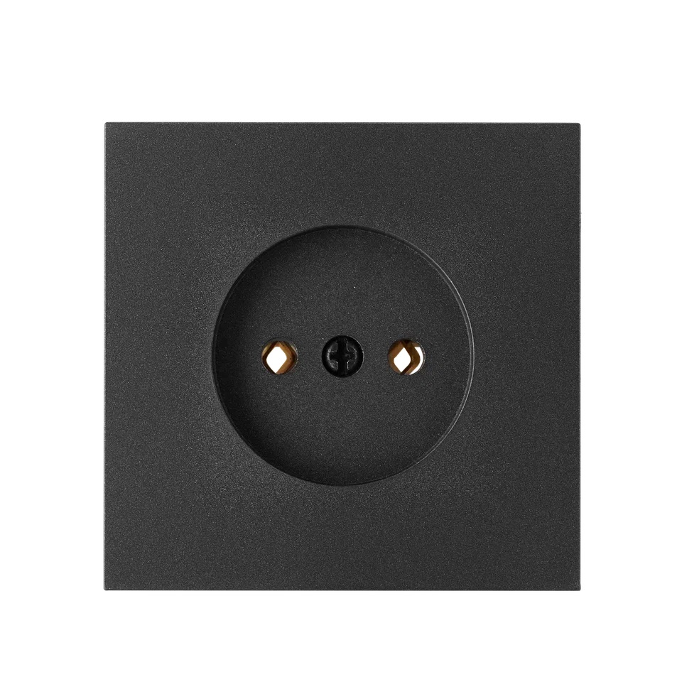 Розетка 1-ая (скрытая, б/з) графит, Carre, BYLECTRICA