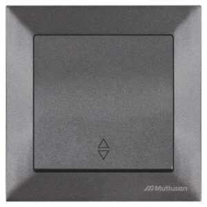 Выключатель проходной 1-клав. (скрытый, винт. зажим) дымчатый,, DARIA, MUTLUSAN