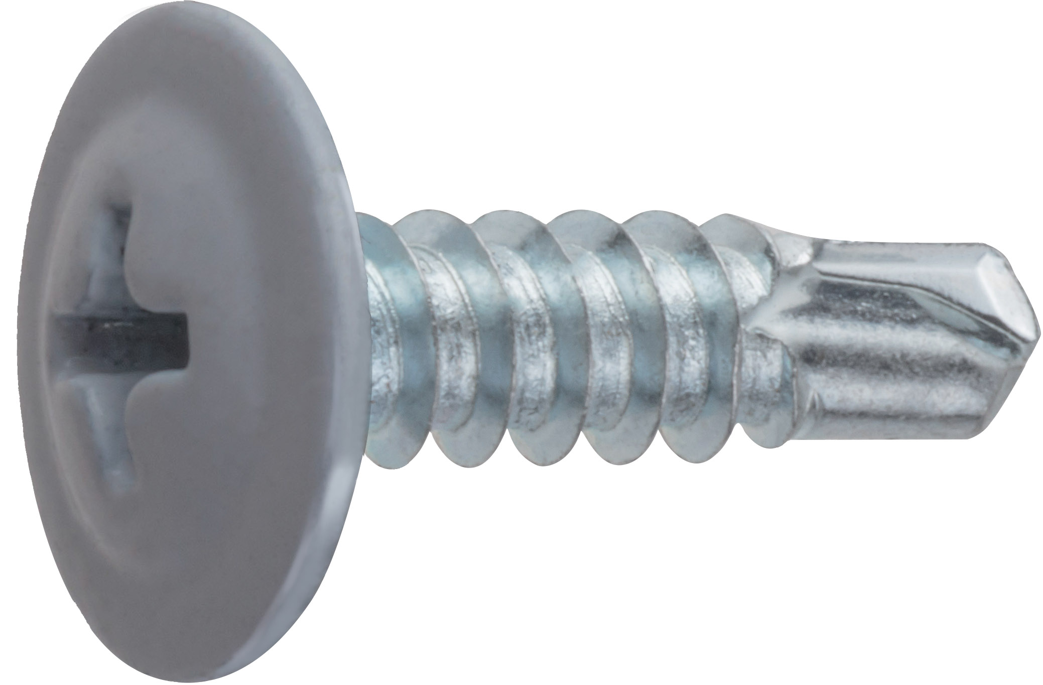 Саморез 4.2х16 мм с прессшайбой, цинк, со сверлом, RAL 7004 (50 шт в зип-локе) STARFIX