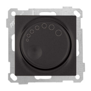 Выключатель поворотный (диммер) (скрытый, без рамки, винт. зажим, 1000Вт) черный, DARIA, MUTLUSAN