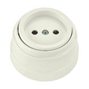 Розетка 1-ая (открытая, б/з) бежевая, Ретро, BYLECTRICA