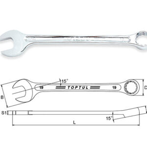 Ключ комбинированный 19мм 15° TOPTUL