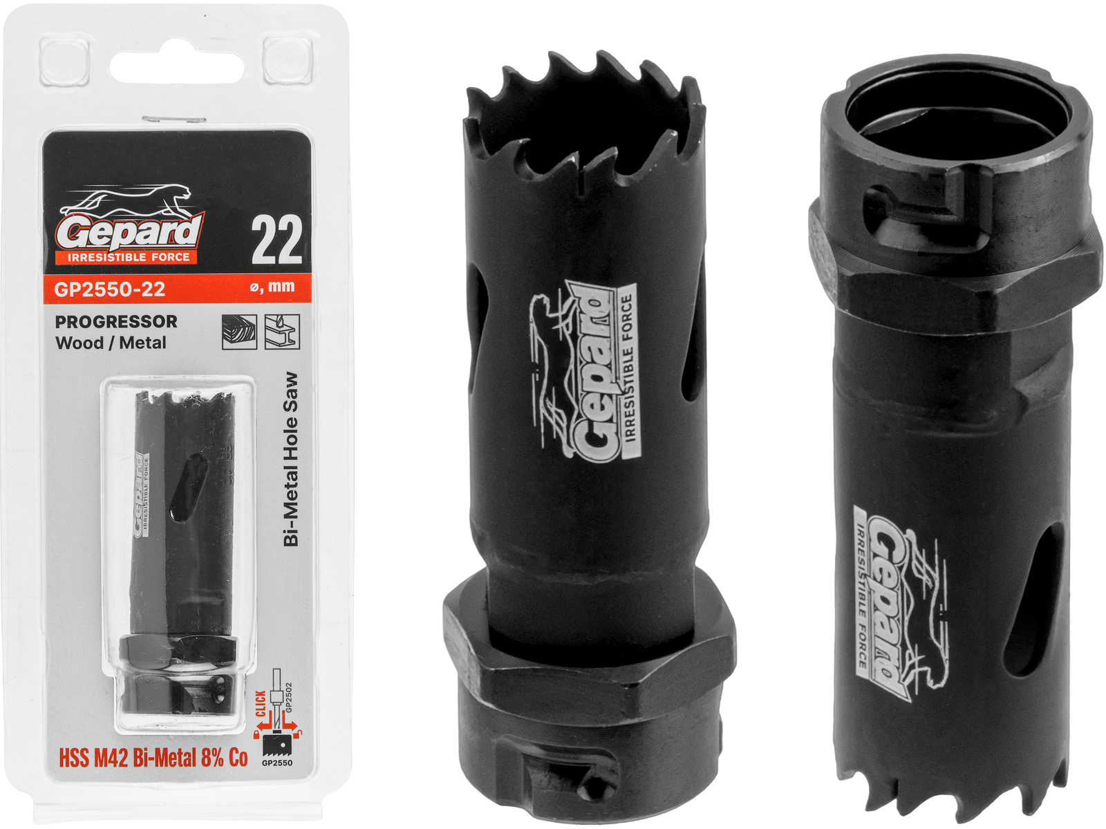 Коронка биметаллическая d22 мм PROGRESSOR GEPARD