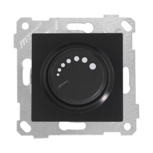 Выключатель поворотный (диммер) (скрытый, без рамки, винт. зажим, 600Вт) черный, RITA, MUTLUSAN