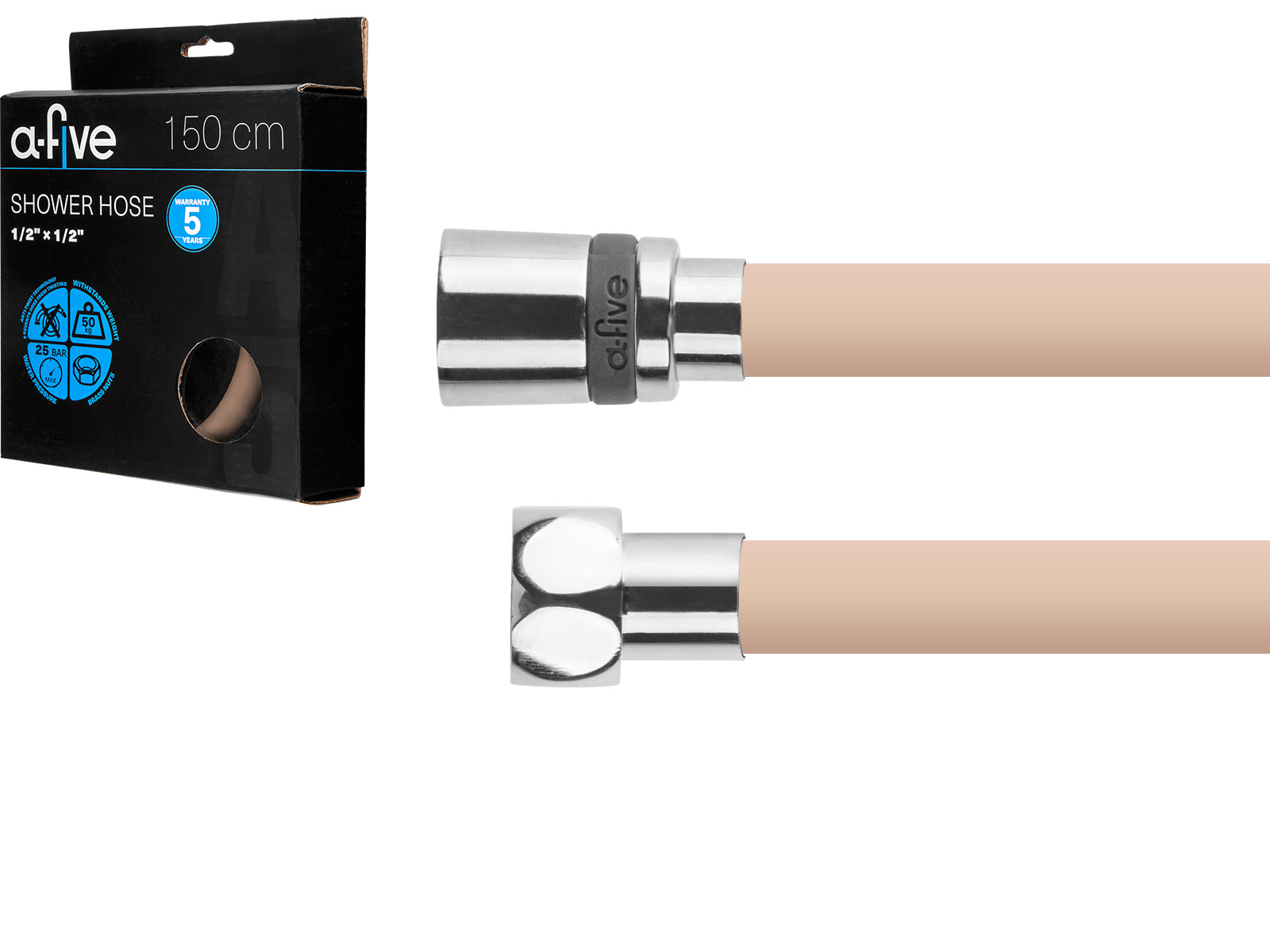 Шланг душевой, Si, 1/2" г-г 150 см, коричневый, a-five