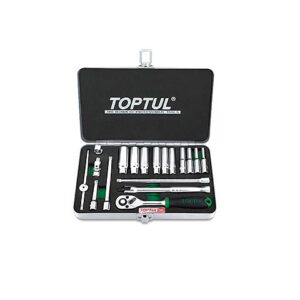 Набор головок 1/4" 4-13мм 18предм. 6гр. метал. кейс  TOPTUL