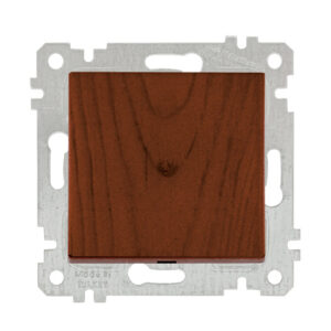 Выключатель 1-клав. (скрытый, без рамки, пруж. зажим) орех, RITA, MUTLUSAN