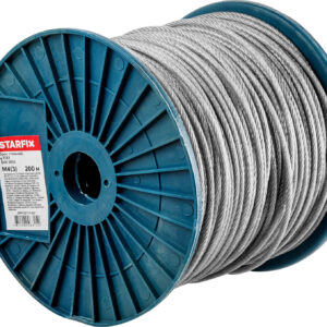 Трос стальной в ПВХ М4(3) DIN 3055 (бухта 200 м) STARFIX