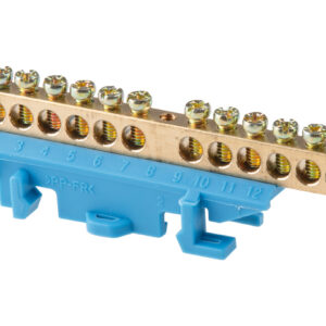 Шина "N" нулевая 6х9мм 12 групп c изолятором на DIN-рейку бол. стойка Юпитер