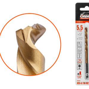 Сверло по металлу шестигр. 5.5х57х112 мм HSS-G TIN GEPARD