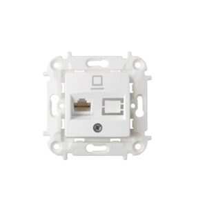 Розетка 1-ая компьютерная (скрытая) белая, Мастер, Bylectrica