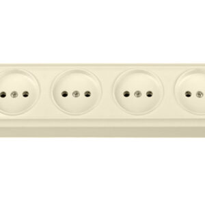 Розетка 4-ая (открытая, б/з) бежевая, Вариант, BYLECTRICA