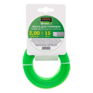 Леска ф 2.0 мм х 15 м квадратн. сеч. STARTUL GARDEN