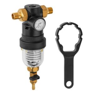 Фильтр самоочищающийся 1/2" нар., с манометром, AV Engineering (инд. упак.)