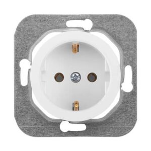 Розетка 1-ая (скрытая, с/з) белая, Прованс, Bylectrica