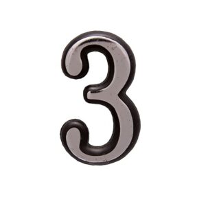 Цифра дверная АЛЛЮР БОЛЬШАЯ пластик "3" хром