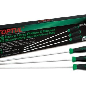 Набор отверток 3шт EXTRA LONG (SL5,5 SL6,5 PH2) 400mm TOPTUL